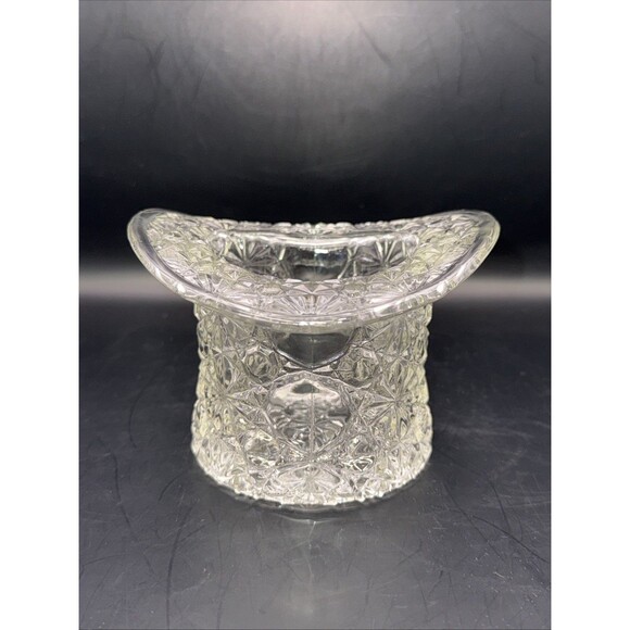 Vintage Fenton Daisy Button Clear Glass Top Hat Glassware - Picture 2 of 7